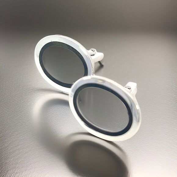 Tiffany & Co Estate Mens Silver & Blue Enamel Cufflinks Silver TIF605 - Picture 3 of 10